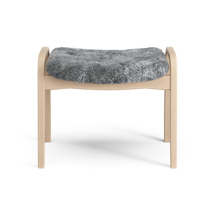 Lamino voetenbankje gelakt Beuk/schapenvacht, Scandinavian Grey (grijs) Swedese