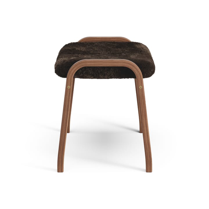 Lamino voetenbankje Walnoot geolied/schapenvacht, Espresso (bruin) Swedese