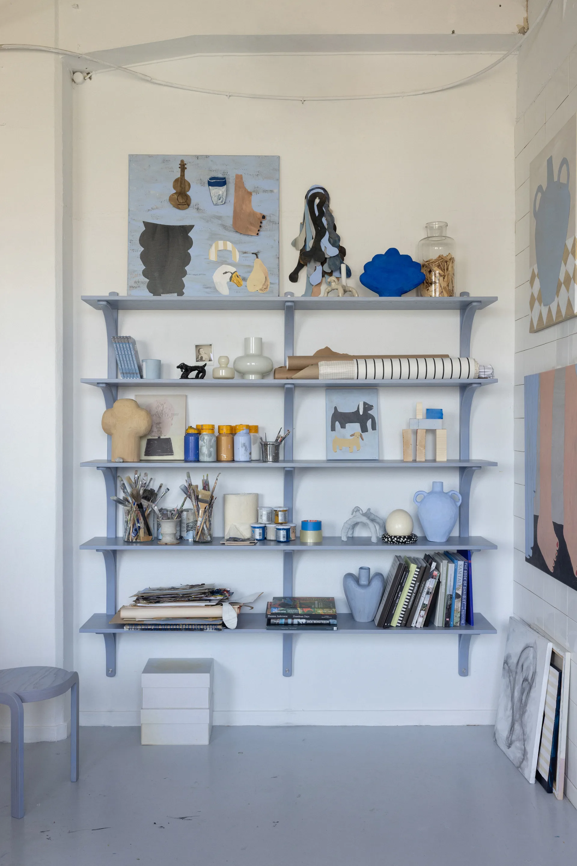 Levi plank, Ilke blauw-messing,2 planken,180 cm Swedese