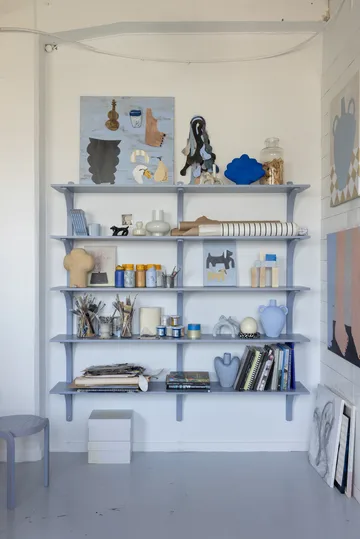 Levi plank - Ilke blauw-roestvrijstaal,2 planken,90 cm - Swedese