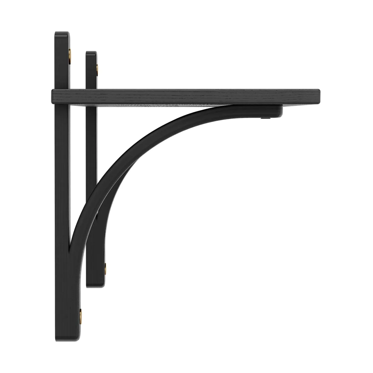 Levi plankrek 1 plank, Zwartgebeitst essen-messing, 90 cm Swedese