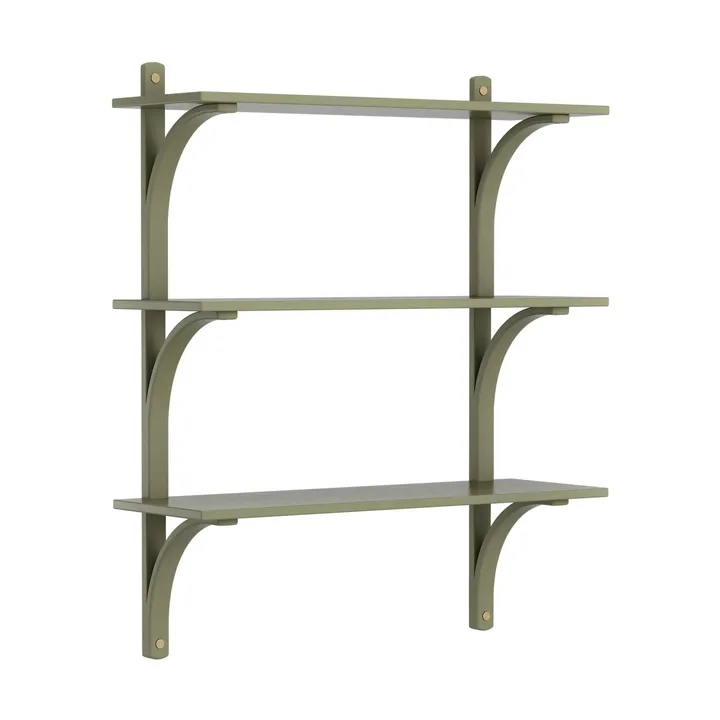 Levi plankrek 3 planken - Moss green-messing, 90 cm - Swedese
