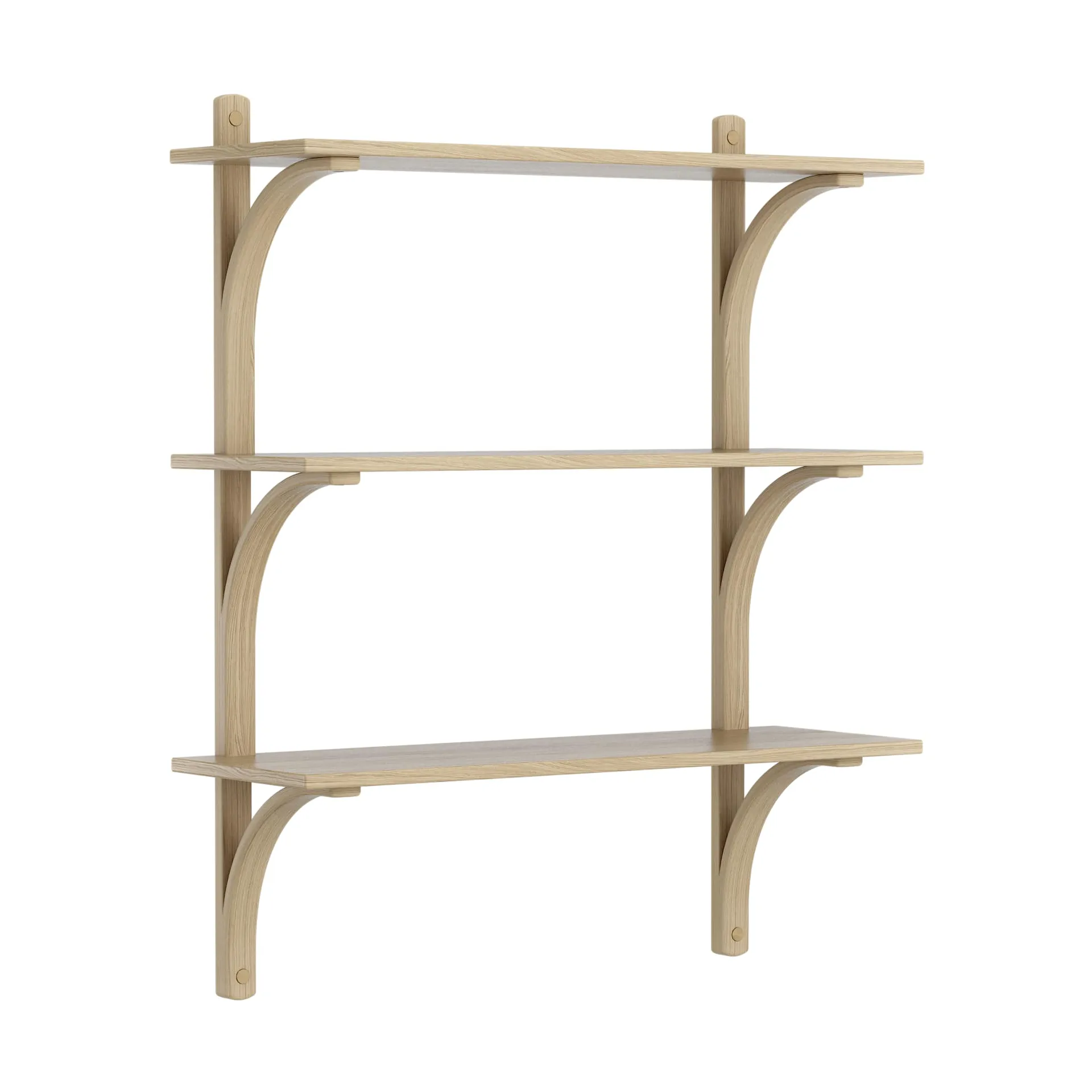 Levi plankrek 3 planken, Naturgelakt eiche-messing, 90 cm Swedese