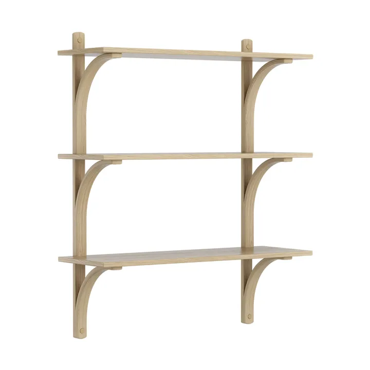Levi plankrek 3 planken - Naturgelakt eiche-messing, 90 cm - Swedese