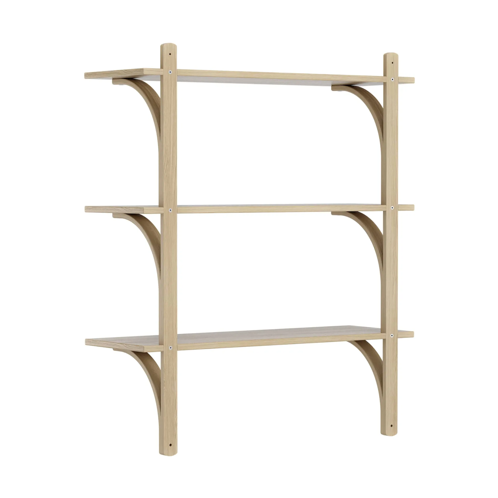 Levi plankrek 3 planken, Naturgelakt eiche-messing, 90 cm Swedese