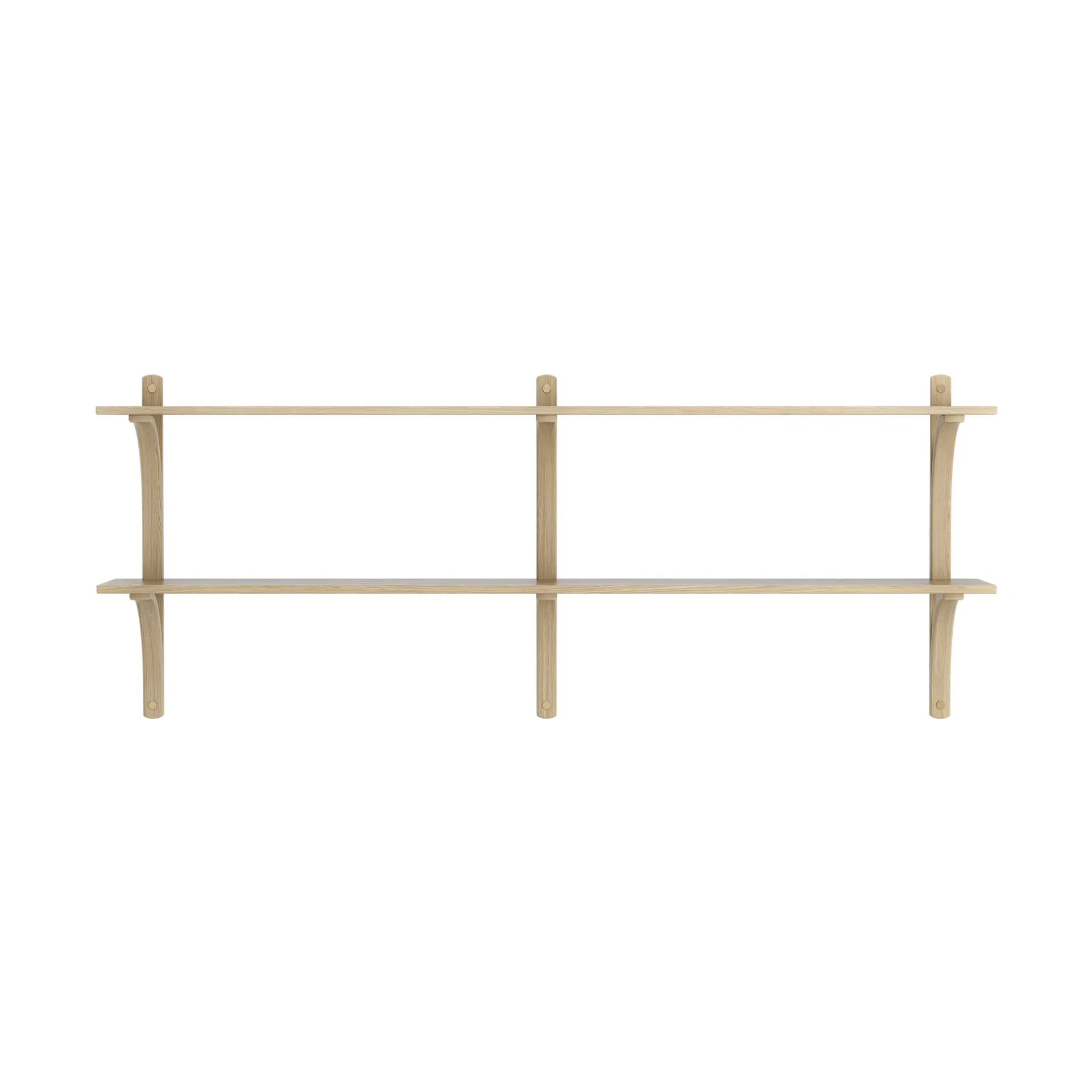 Levi wandplank, Gelakt eiken-messing,2 planken,180 cm Swedese