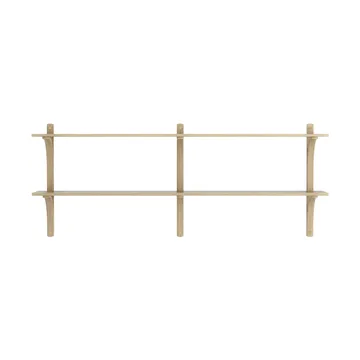 Levi wandplank - Gelakt eiken-messing,2 planken,180 cm - Swedese