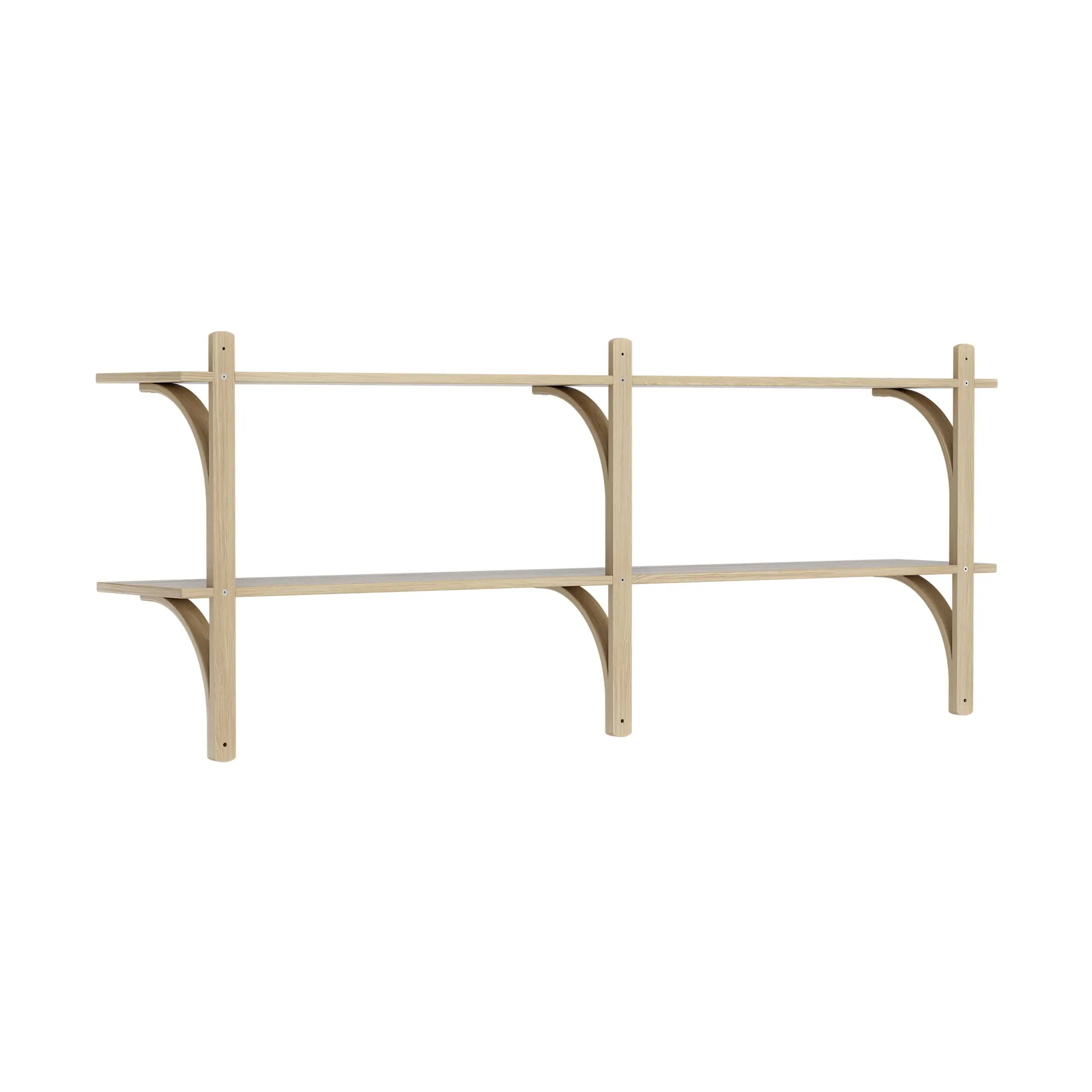 Levi wandplank, Gelakt eiken-messing,2 planken,180 cm Swedese