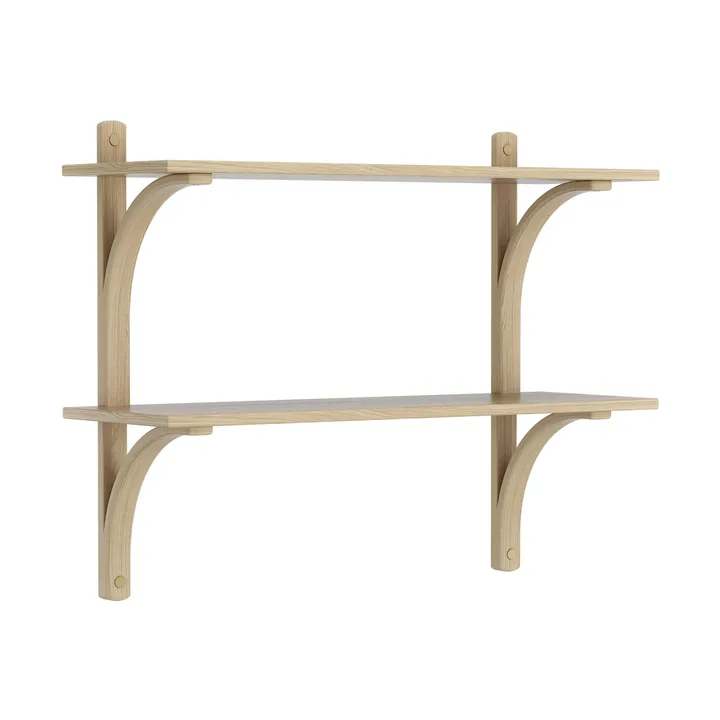 Levi wandplank - Gelakt eiken-messing,2 planken,90 cm - Swedese
