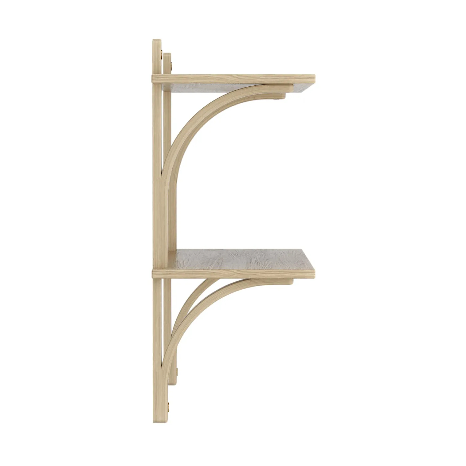 Levi wandplank, Gelakt eiken-messing,2 planken,90 cm Swedese