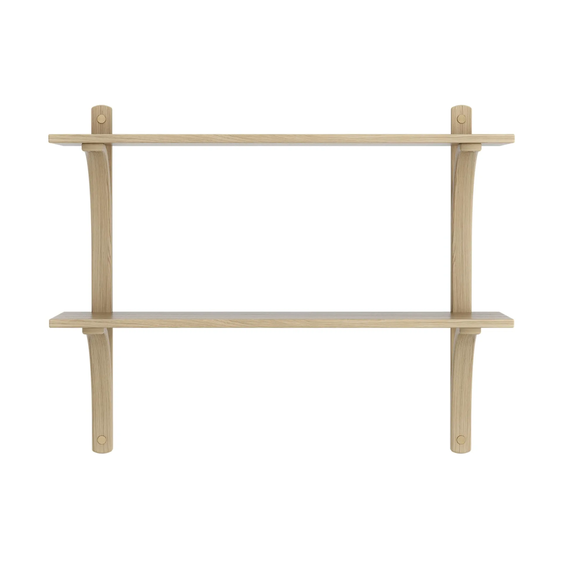 Levi wandplank, Gelakt eiken-messing,2 planken,90 cm Swedese