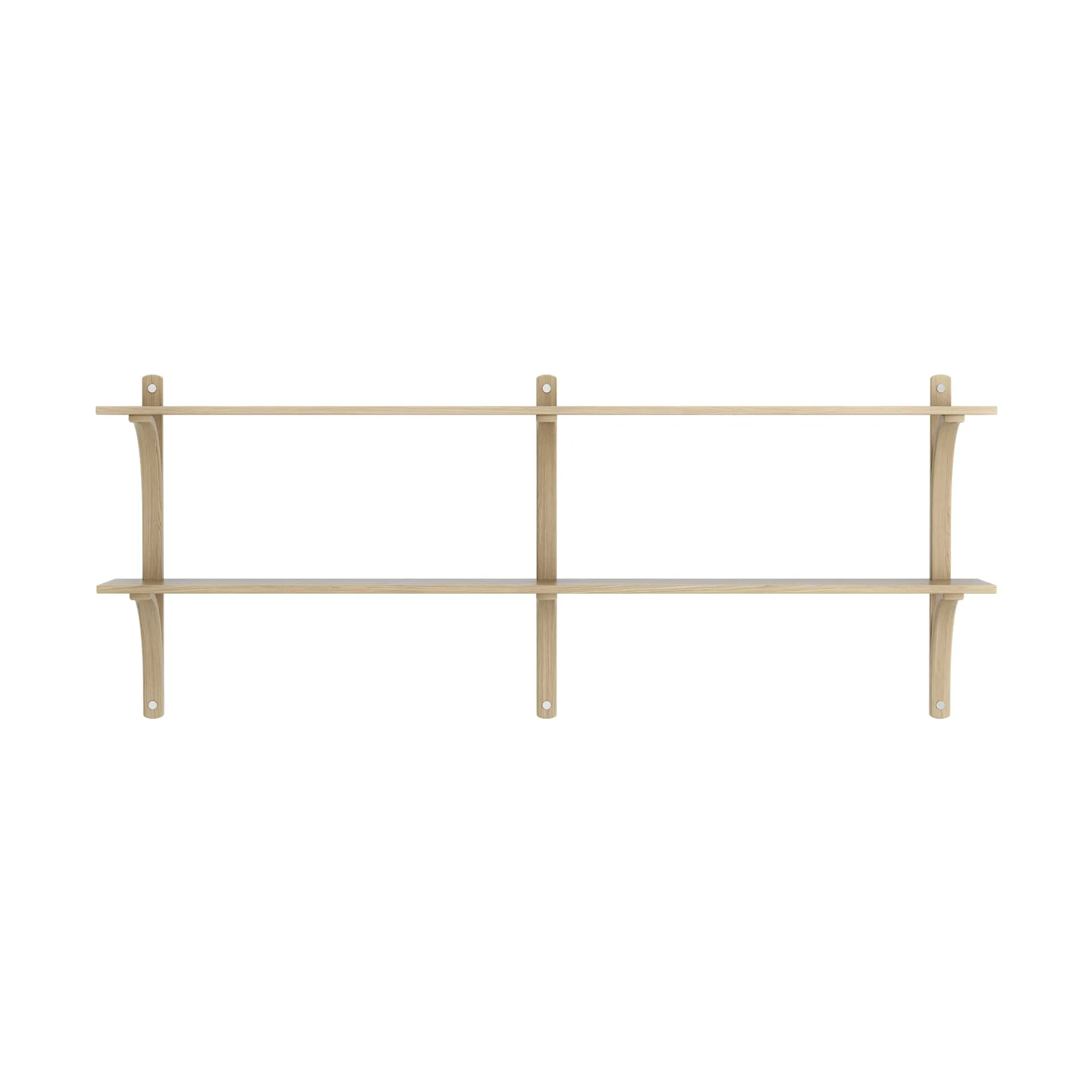 Levi wandplank, Gelakt eiken-roestvrijstaal,2 planken,180 cm Swedese