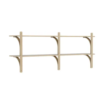 Levi wandplank - Gelakt eiken-roestvrijstaal,2 planken,180 cm - Swedese