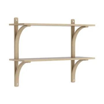 Levi wandplank - Gelakt eiken-roestvrijstaal,2 planken,90 cm - Swedese