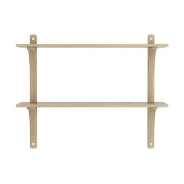 Levi wandplank - Gelakt eiken-roestvrijstaal,2 planken,90 cm - Swedese