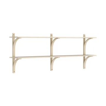 Levi wandplank - Gelakt essenhout-messing,2 planken,180 cm - Swedese
