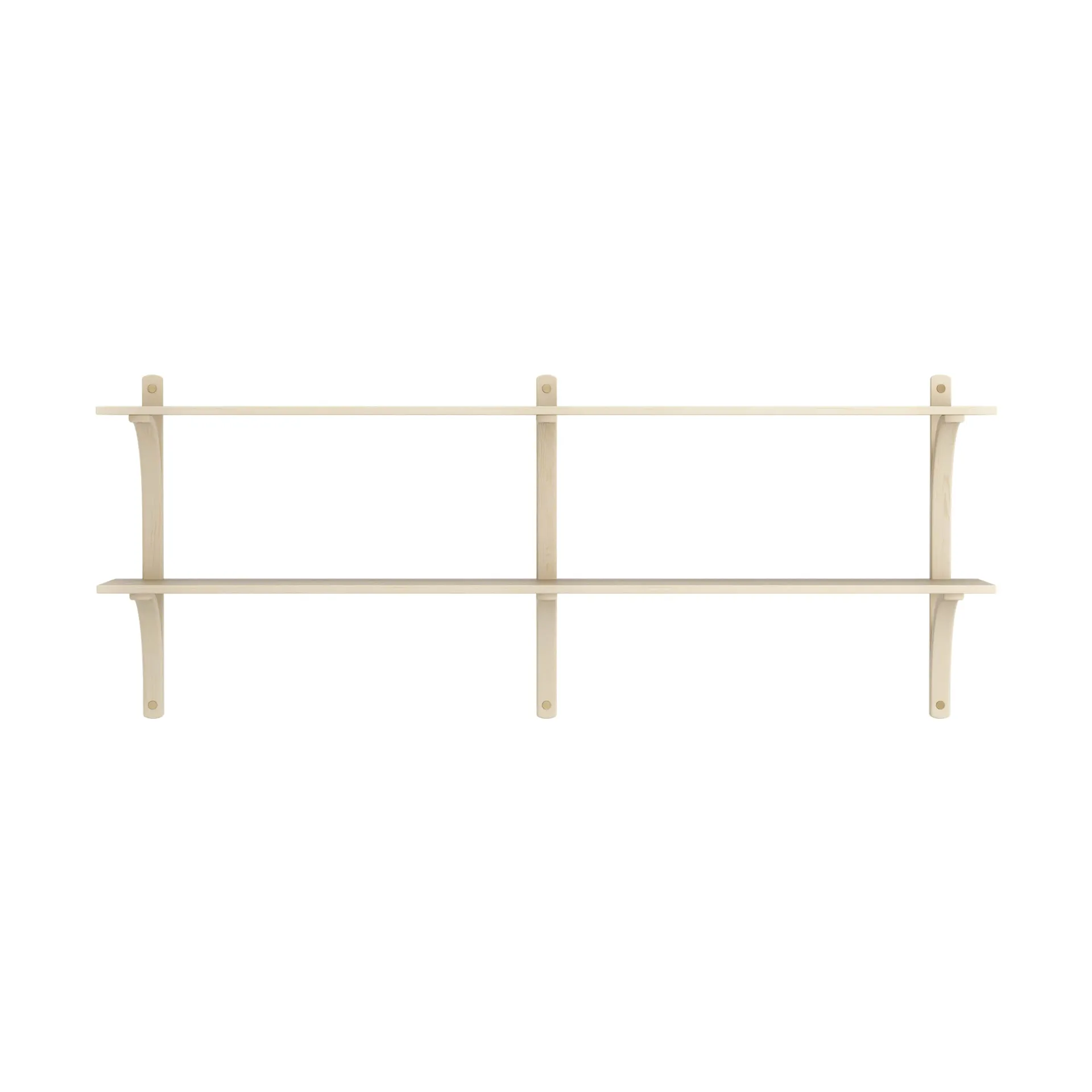 Levi wandplank, Gelakt essenhout-messing,2 planken,180 cm Swedese