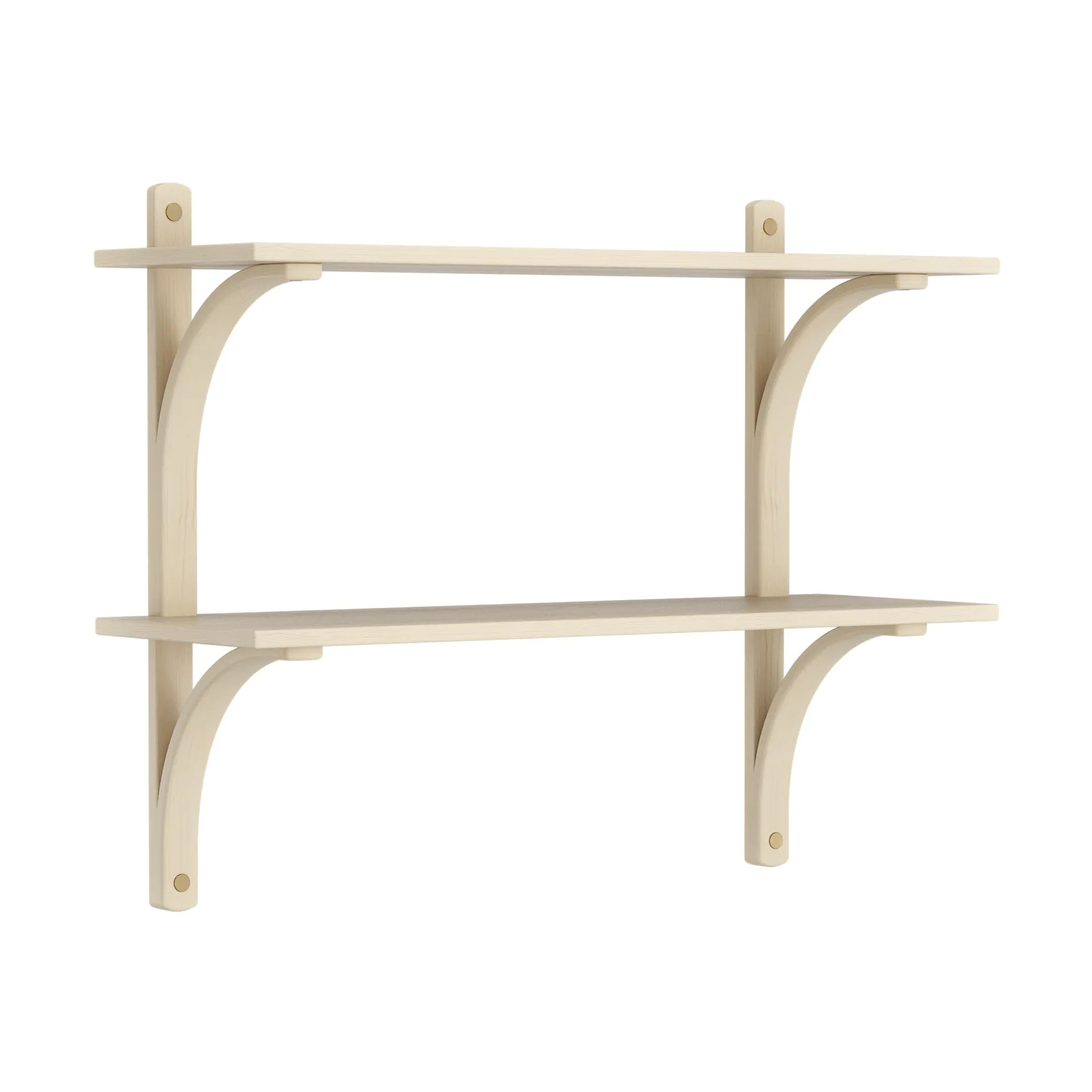 Levi wandplank, Gelakt essenhout-messing,2 planken,90 cm Swedese