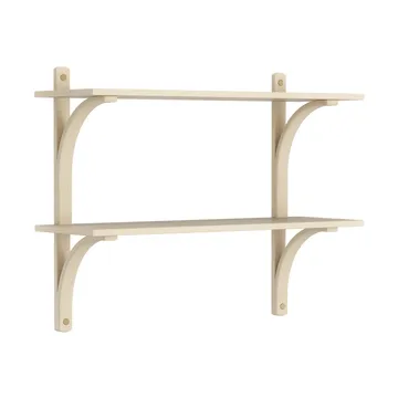 Levi wandplank - Gelakt essenhout-messing,2 planken,90 cm - Swedese