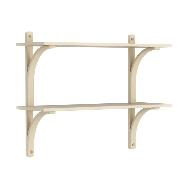 Levi wandplank - Gelakt essenhout-messing,2 planken,90 cm - Swedese