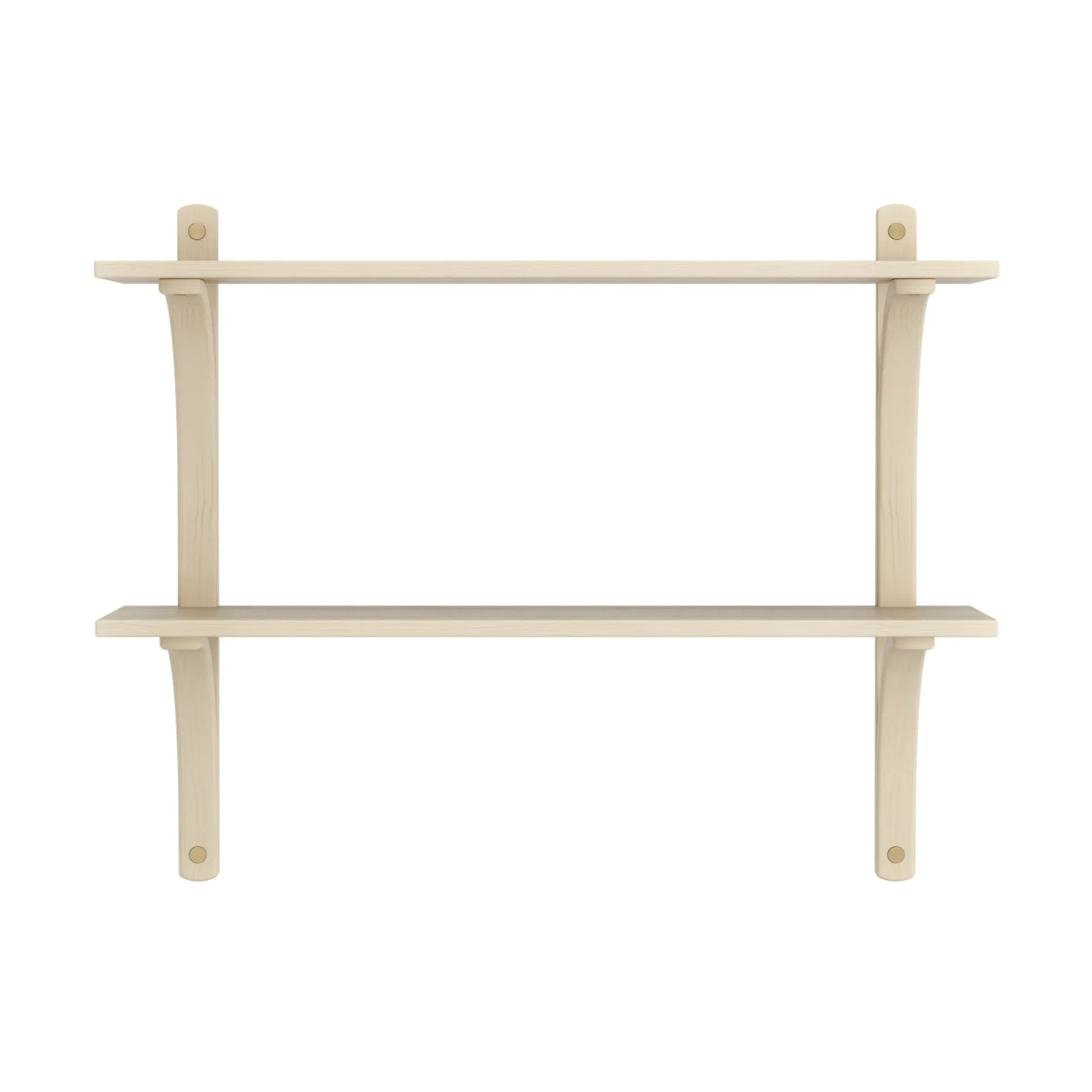 Levi wandplank, Gelakt essenhout-messing,2 planken,90 cm Swedese