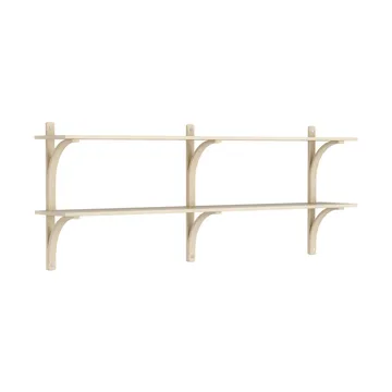 Levi wandplank - Gelakt essenhout-roestvrijstaal,2 planken,180 cm - Swedese
