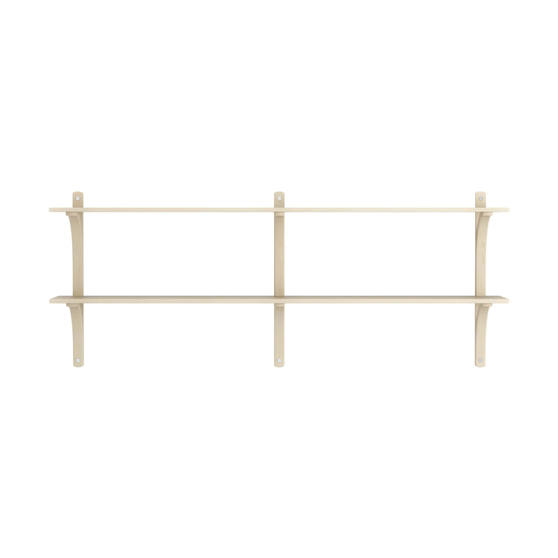 Levi wandplank, Gelakt essenhout-roestvrijstaal,2 planken,180 cm Swedese