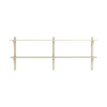 Levi wandplank - Gelakt essenhout-roestvrijstaal,2 planken,180 cm - Swedese