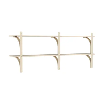 Levi wandplank - Gelakt essenhout-roestvrijstaal,2 planken,180 cm - Swedese