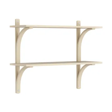 Levi wandplank - Gelakt essenhout-roestvrijstaal,2 planken,90 cm - Swedese