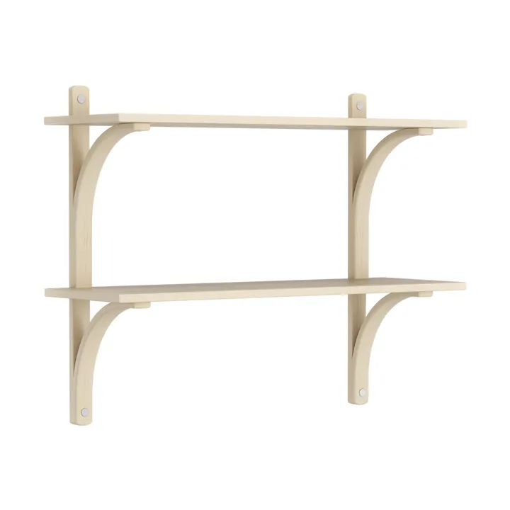 Levi wandplank - Gelakt essenhout-roestvrijstaal,2 planken,90 cm - Swedese