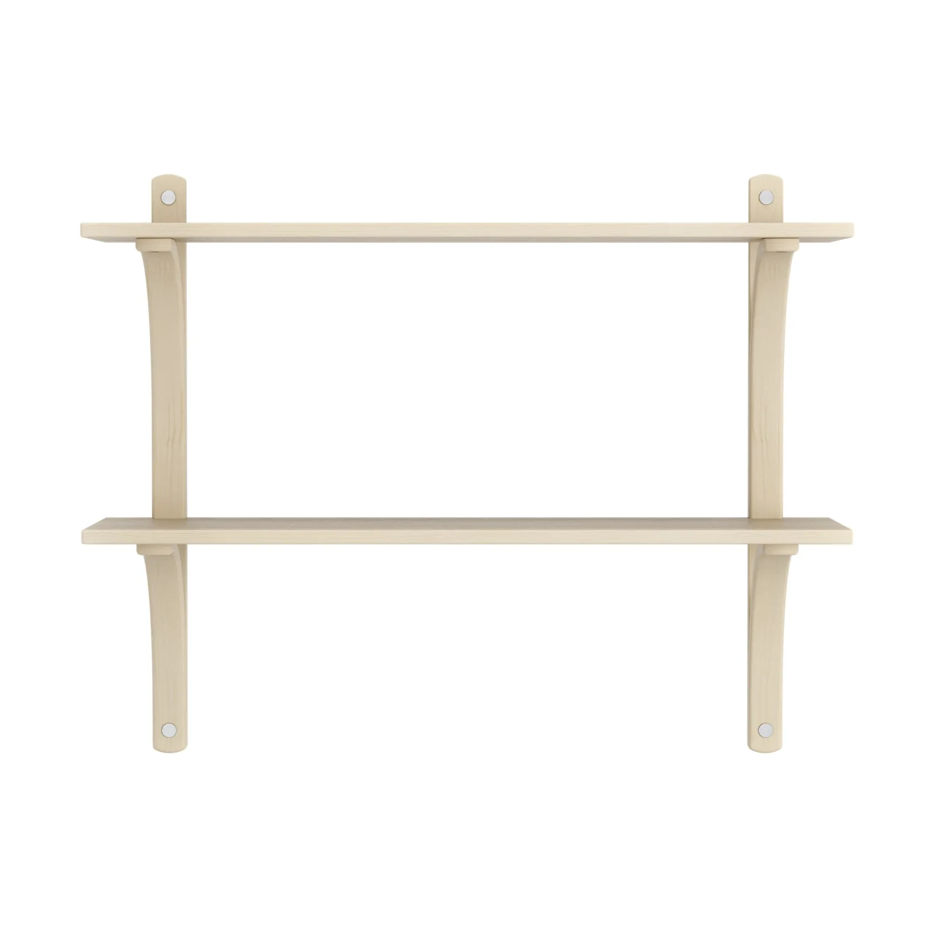 Levi wandplank, Gelakt essenhout-roestvrijstaal,2 planken,90 cm Swedese
