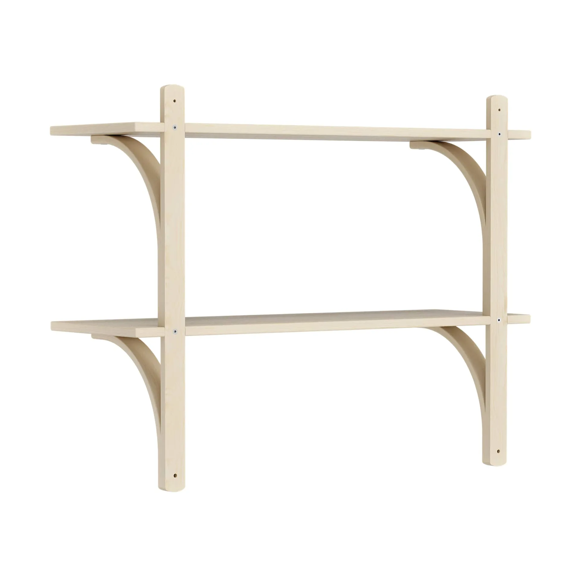Levi wandplank, Gelakt essenhout-roestvrijstaal,2 planken,90 cm Swedese