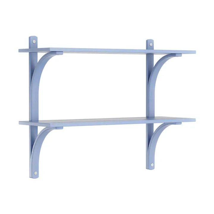 Levi wandplank - Ilke blauw-roestvrij staal, 2 legplanken, 90 cm - Swedese
