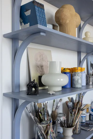 Levi wandplank - Ilke blauw-roestvrijstaal,2 planken,180 cm - Swedese