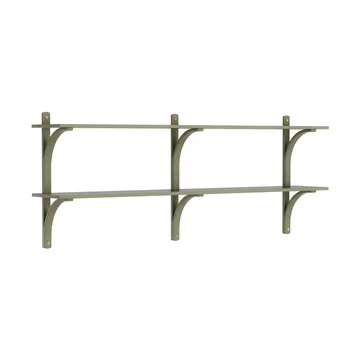 Levi wandplank - Mosgroen-messing,2 planken,180 cm - Swedese