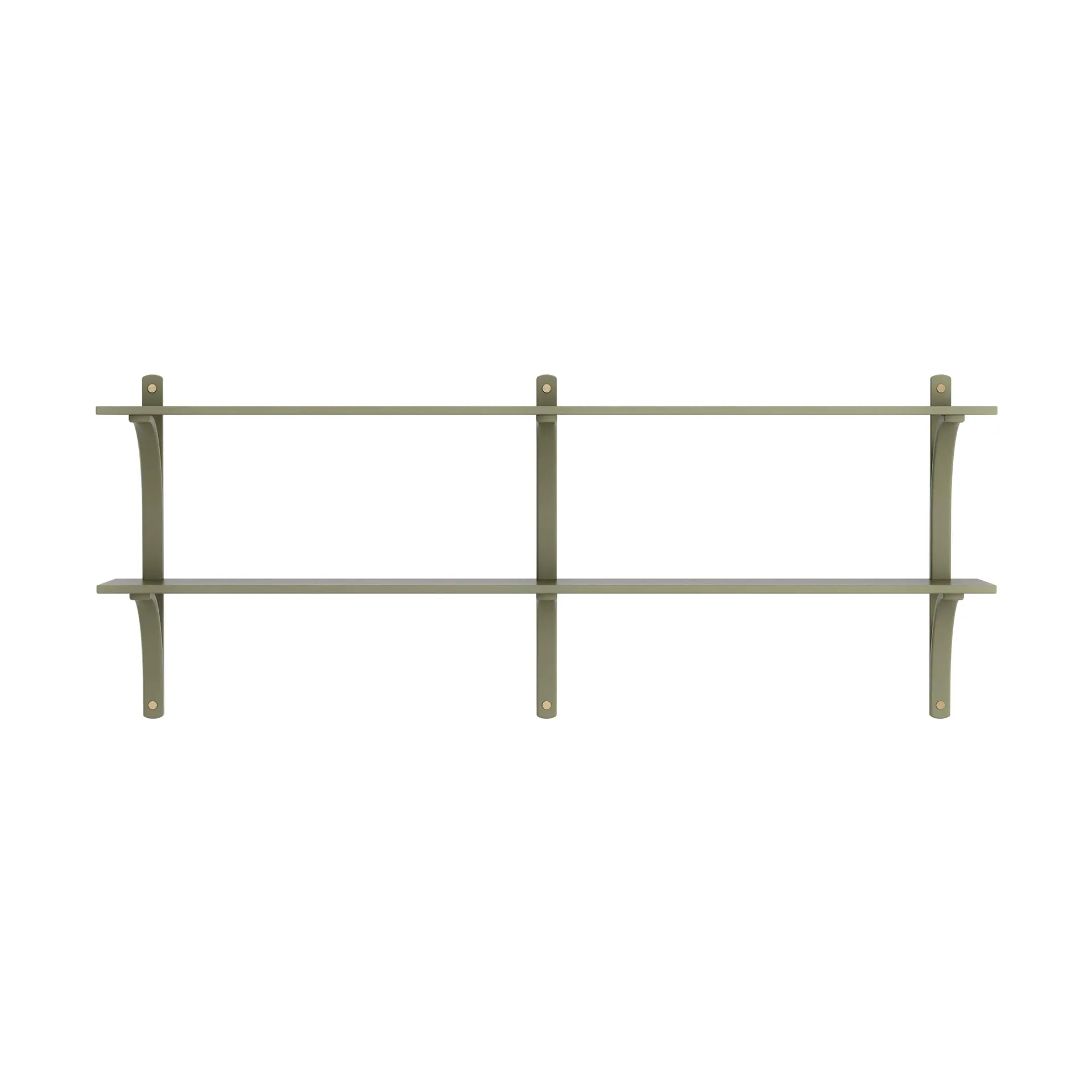 Levi wandplank, Mosgroen-messing,2 planken,180 cm Swedese