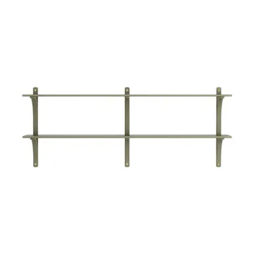 Levi wandplank - Mosgroen-messing,2 planken,180 cm - Swedese