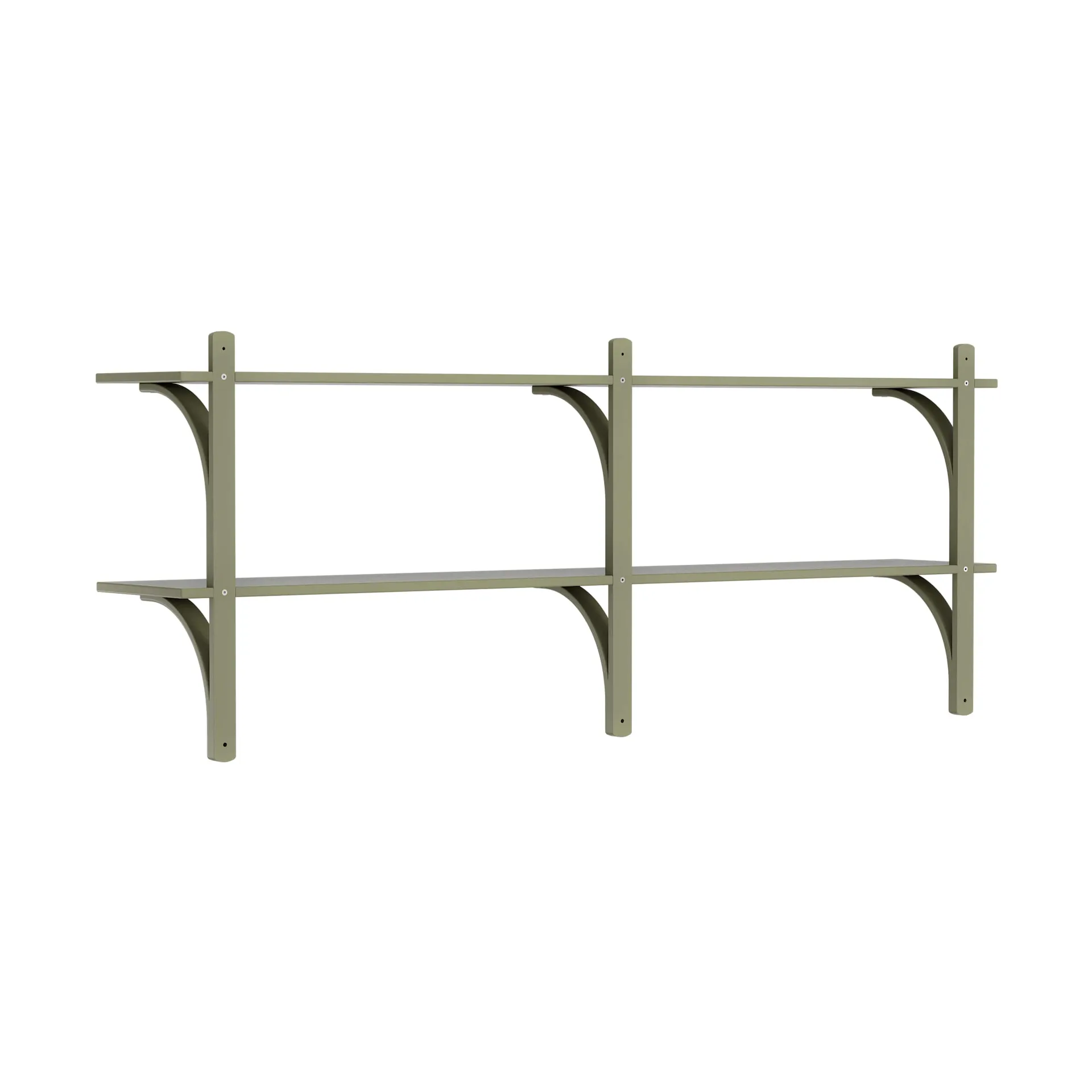 Levi wandplank, Mosgroen-messing,2 planken,180 cm Swedese