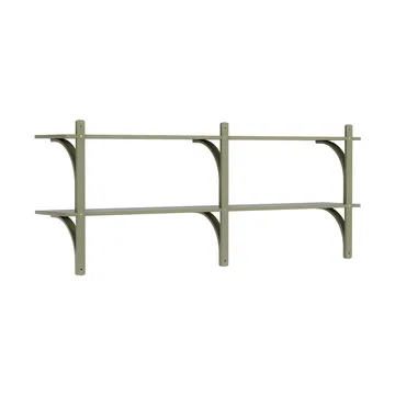 Levi wandplank - Mosgroen-messing,2 planken,180 cm - Swedese