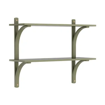 Levi wandplank - Mosgroen-messing,2 planken,90 cm - Swedese