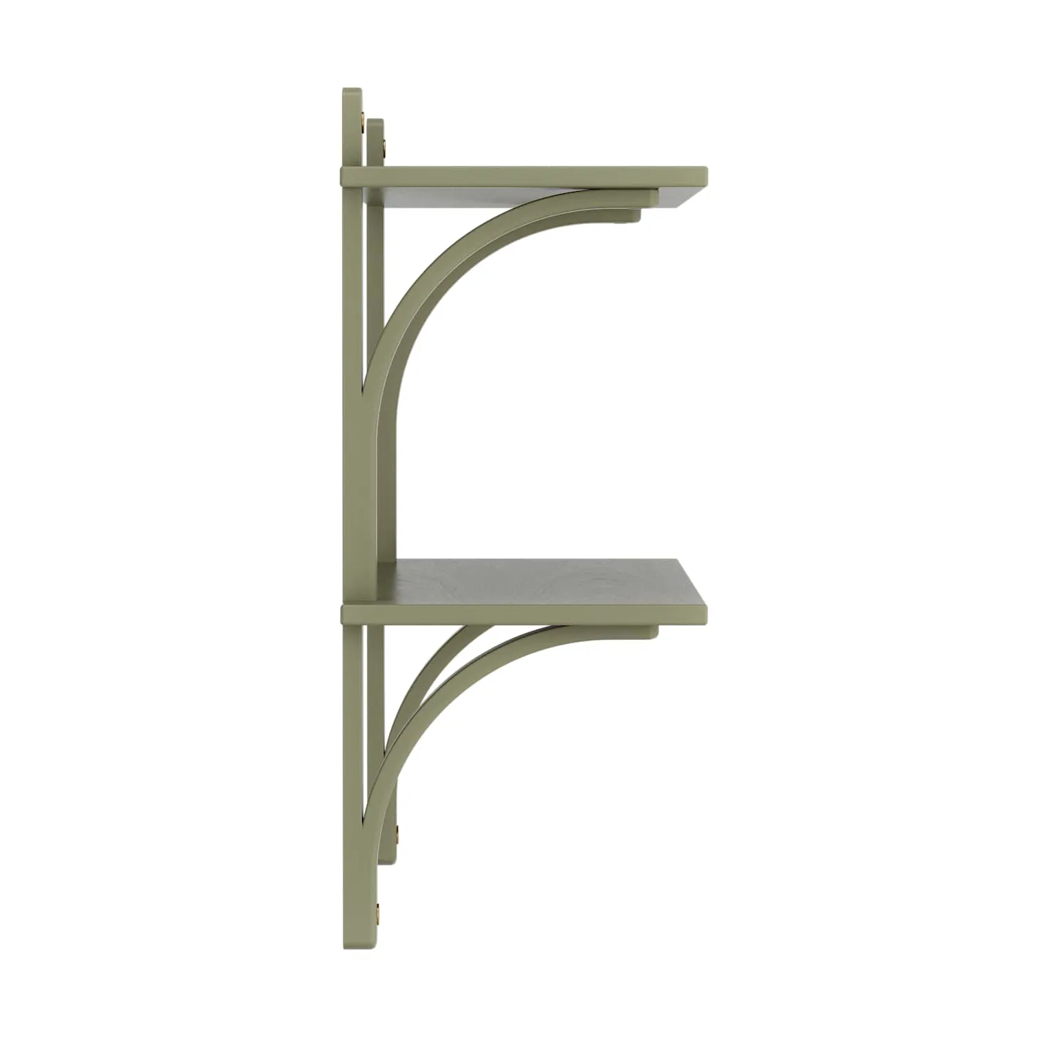 Levi wandplank, Mosgroen-messing,2 planken,90 cm Swedese