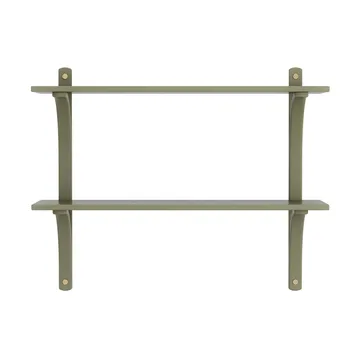 Levi wandplank - Mosgroen-messing,2 planken,90 cm - Swedese