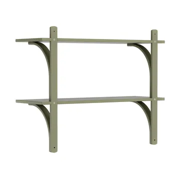 Levi wandplank - Mosgroen-messing,2 planken,90 cm - Swedese