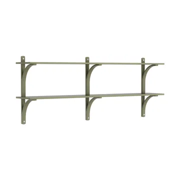 Levi wandplank - Mosgroen-roestvrijstaal,2 planken,180 cm - Swedese