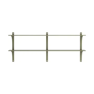 Levi wandplank - Mosgroen-roestvrijstaal,2 planken,180 cm - Swedese