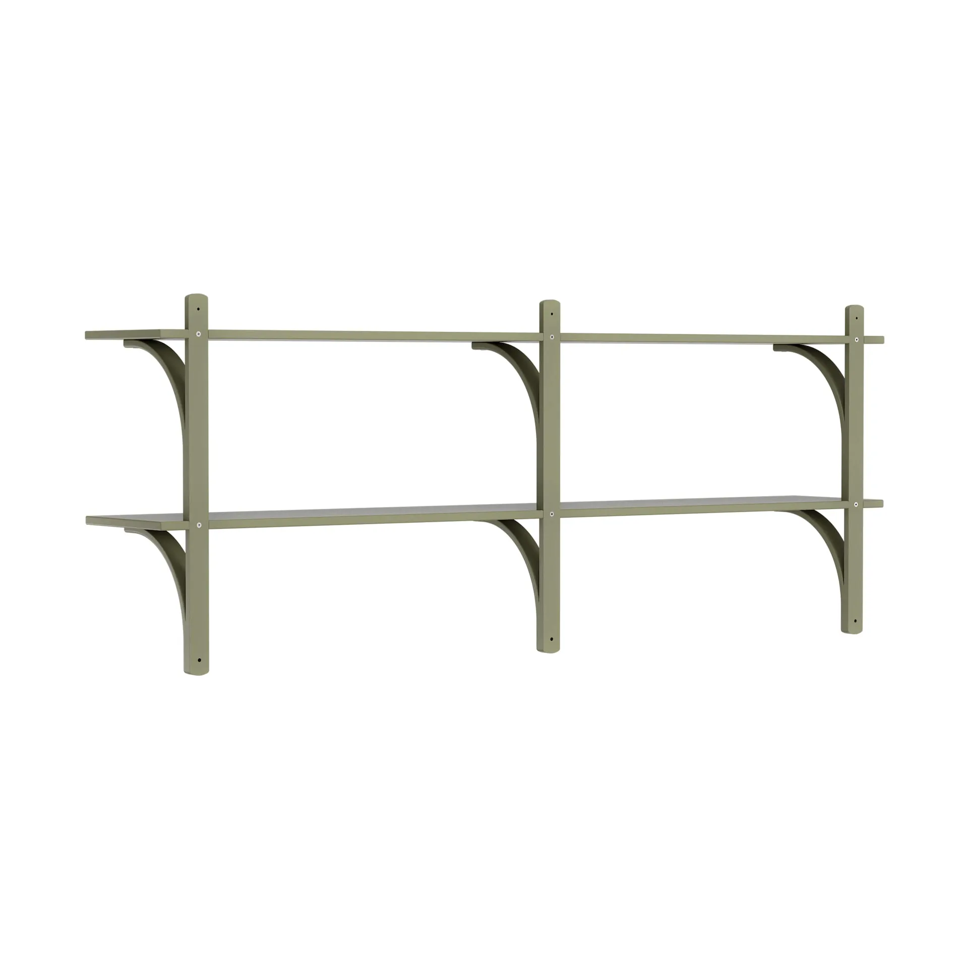 Levi wandplank, Mosgroen-roestvrijstaal,2 planken,180 cm Swedese