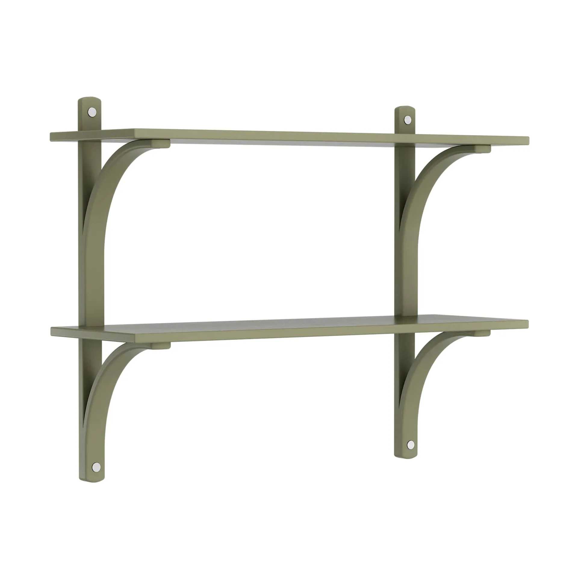 Levi wandplank, Mosgroen-roestvrijstaal,2 planken,90 cm Swedese