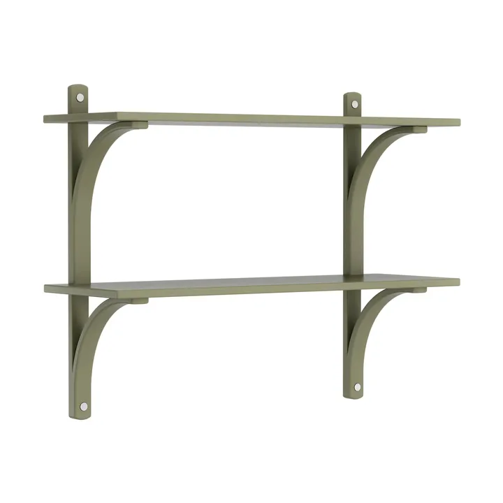 Levi wandplank - Mosgroen-roestvrijstaal,2 planken,90 cm - Swedese