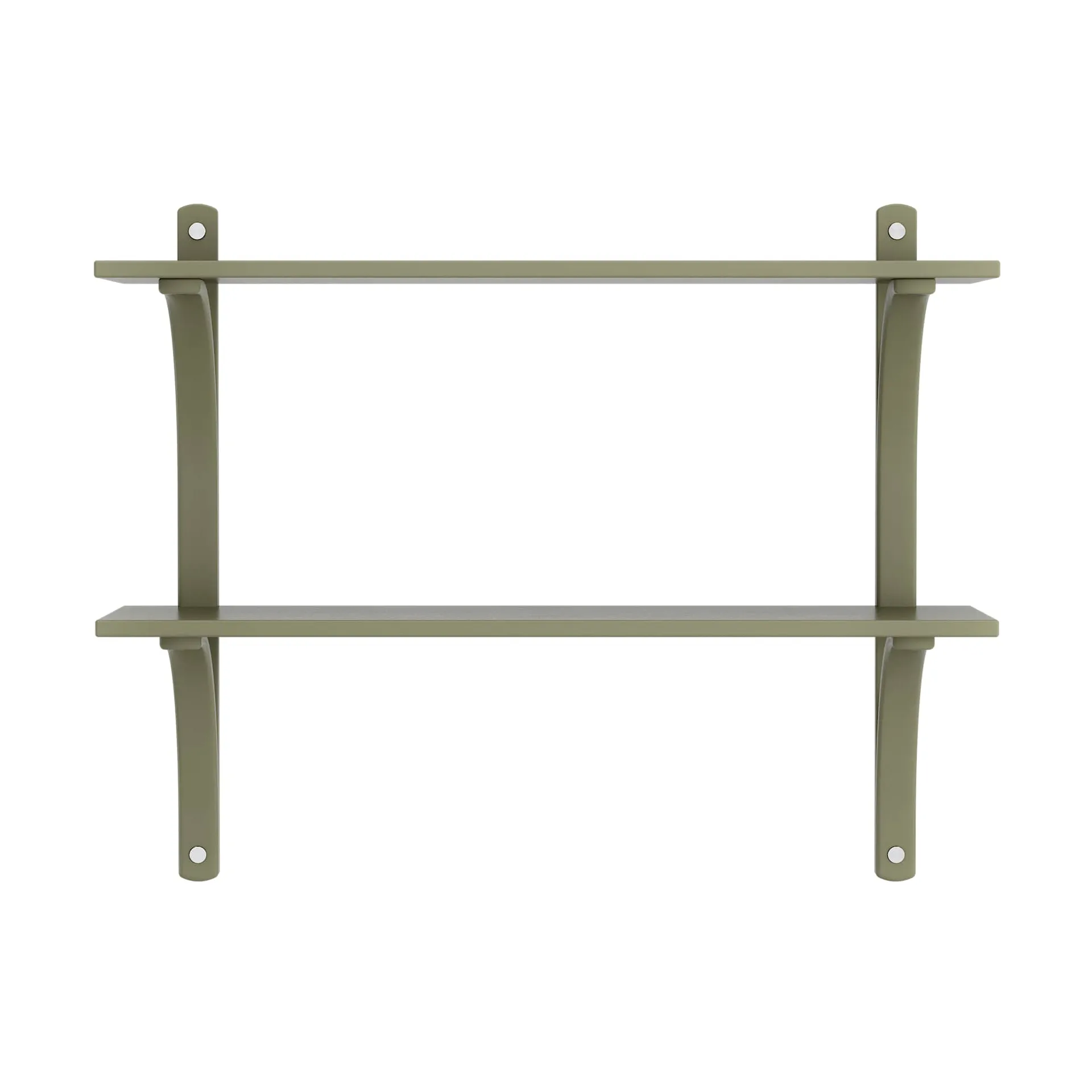 Levi wandplank, Mosgroen-roestvrijstaal,2 planken,90 cm Swedese